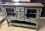 Bayside Furnishings Accent Cabinet, 3 Drawer, 2 Glass Door (48