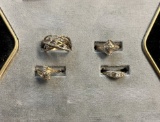 (4) Ladies Rings, Ladies 10K Yellow Gold 5 Stone Diamond Ring size 6, 10K Y