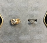 (2) Ladies Rings, Ladies 14K Yellow Gold Diamond Solitaire size 8.5, Ladies