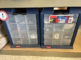 Contents of Shelf - 2 Rubbermaid Bins of Fasteners, Drill Bits, Nuts, Bolts