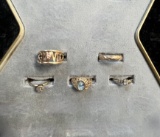 (5) Ladies Rings, 10K Yellow Gold Solitaire CZ size 7, 10K Yellow Gold size