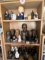 Bookcase & Contents: Various Presidential Busts, Figurines & Decorative Item