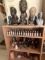 Bookcase & Contents: Various Presidential Busts, Figurines & Decorative Item