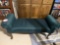 Upholstered Dressing Bench, Wood Legs, Green Fabric