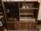 Wooden Entertainment Center plus Contents: Miniature Presidential Busts