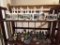 Wooden 3 Shelf Unit with Presidential Busts, Figurines & Bells