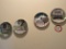 Assorted Figurines plus 4 Decorative Plates, Wooden Corner Shelving Unit