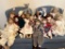 Assortment of 12 Dolls, Boys/Girls, Many with Doll Stands