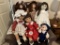 Assortment of 6 Dolls, All Girls, Some with Doll Stands