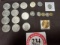 (11) 1971 Eisenhower Dollars, (1) 1967 Kennedy Half Dollar, 8 Miscellaneous