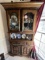 Wooden Corner Curio Cabinet, 4 Doors (two glass front) with One Drawer