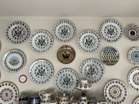 (46) Presidents of the United States Display Plates with Wall Hangers