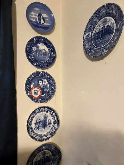 Assorted Presidential Themed Plates, Approx. 22 Total plus Brass Floor Lamp
