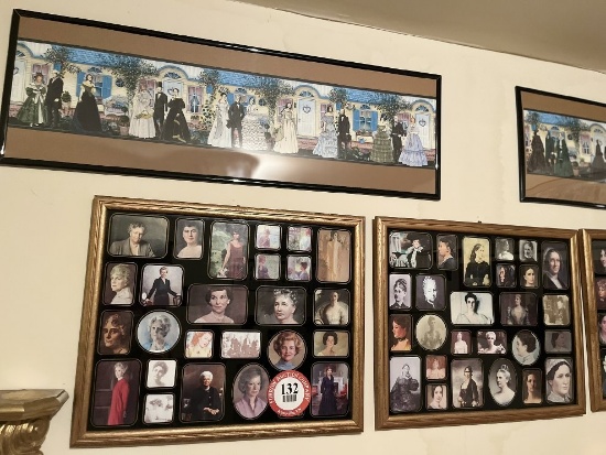 (12) Framed Under Glass Presidential Themed Prints & More