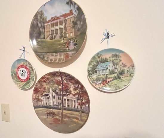All Decorative Wall Hangings in Room, Approx 13 Historical Themed Plates