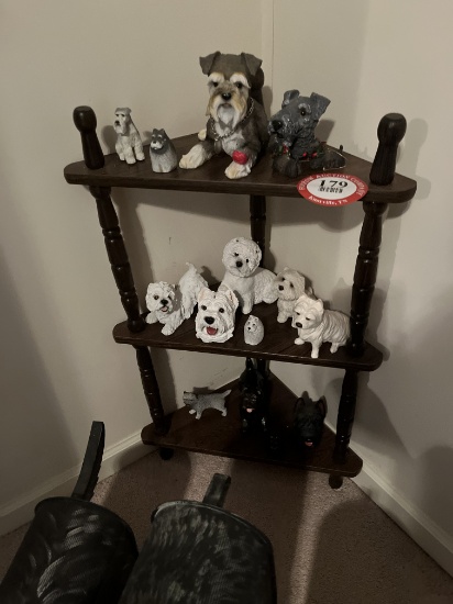 (3) Corner Shelving Units, 3 Shelves Each, plus Contents