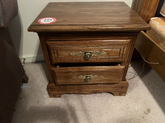 Pair of Wooden 2 Drawer Night Stands Cherry Finish
