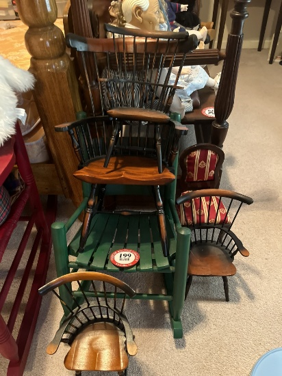 (5) Doll Chairs & (1)Child Rocker