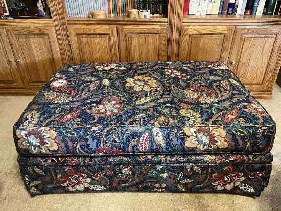 Upholstered Ottoman, Paisley Pattern