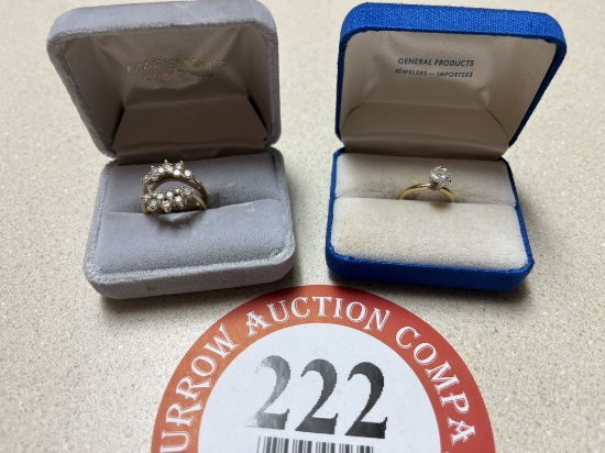 14K Gold Diamond Engagement Ring plus Wedding Wrap