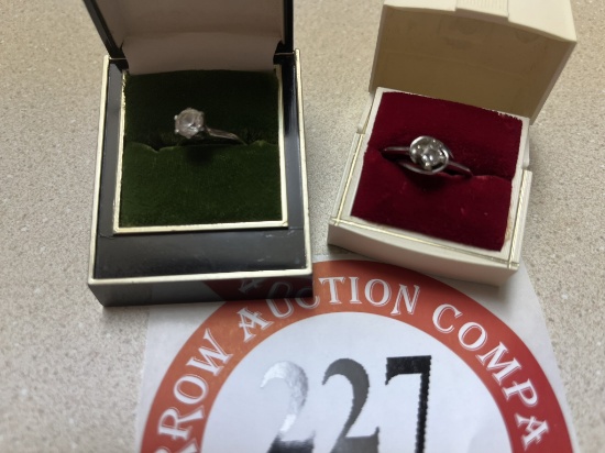 (2) 14K White Gold Ladies Rings (stones unknown)
