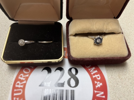(1) 14K Gold & Diamond Engagement Ring, (1) 14K White Gold Wedding Bank, (1