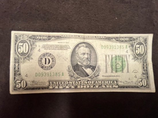 $50.00 Silver Certificate from 1934
