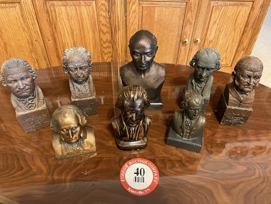 Assorted Presidential Busts plus (1) George Washington Statue