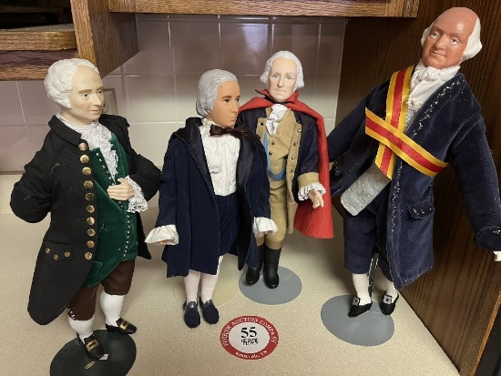 (2) Containers of Presidential Themed Dolls & Decorative Items