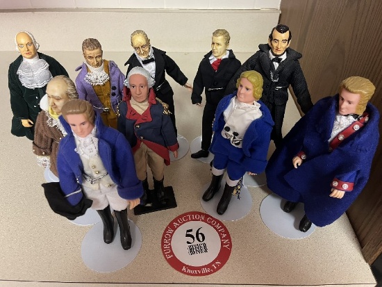 Container of Presidential & First Lady Themed Dolls