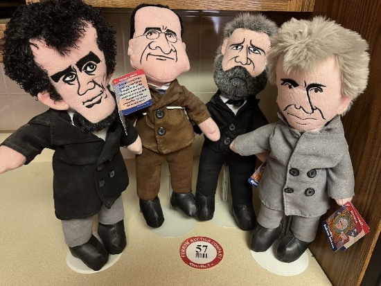 (2) Containers of Presidential & Historical Themed Dolls