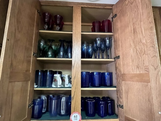 Contents of Cabinets: Assorted Plates, Cookware, Flatware, etc.