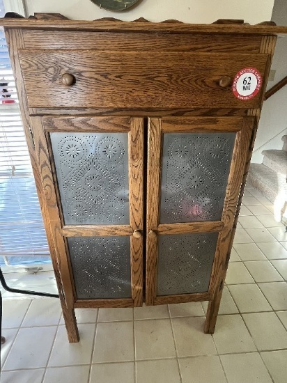 Wooden Pie Safe with Perforated Metal Inserts in Doors