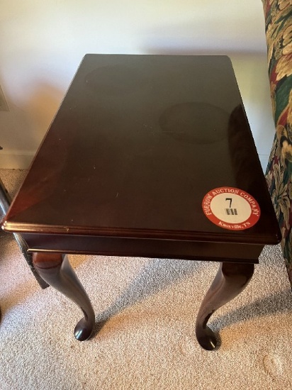 (2) Wooden End Tables, Mahogony Finish