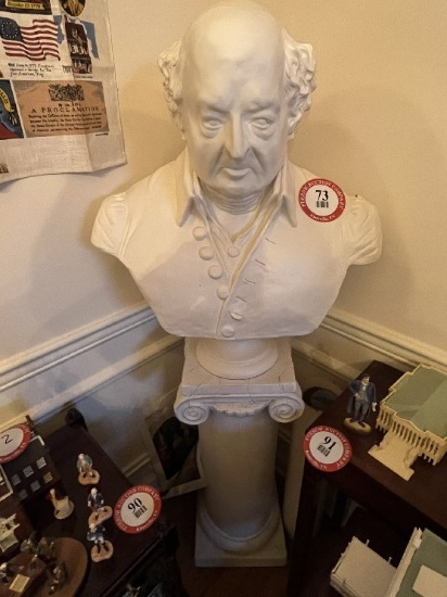 Cast Bust of John Adams on Custom Pedestal
