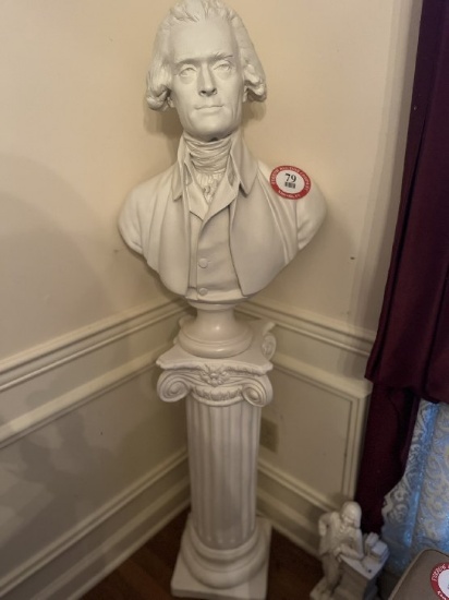 Cast Bust of Thomas Jefferson on Custom Pedestal
