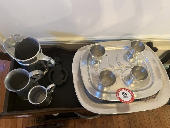 Pewter Tea & Coffee Set, Pitchers, Serving Trays, Cups, etc.