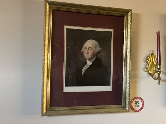 (3) Framed Under Glass Presidential Prints: Washington, Adams, Jefferson