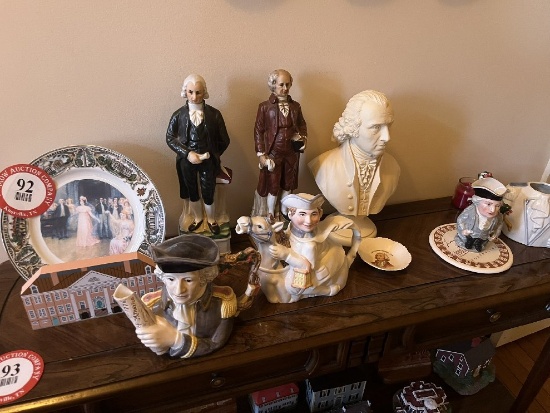 Historical Miniature House Decorative Items, Urns, Presidential Busts, etc.