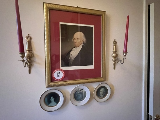 Collection of Presidential Prints, Framed Under Glass, Small Plates