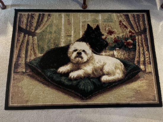 (2)Throw Rugs, Dog Motif, 3' x 4' each