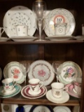 Contents of China Cabinet: Assorted Presidential Themed China, Plates, Cups