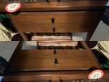 Decorative Wooden End Table plus Contents, Assorted VHS I Love Lucy Tapes