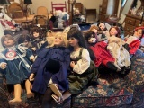 Assortment of 14 Dolls, Boys/Girls, Many with Doll Stands
