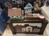 Decorative Trunk with Colonial Style Building Motif