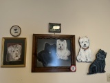 Remaining Wall Hangings in Bonus Room, Dog Plaques, Dog Prints, Wall Sconce