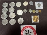(11) 1971 Eisenhower Dollars, (1) 1967 Kennedy Half Dollar, 8 Miscellaneous