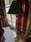 Pair of Matching Brass Floor Lamps with Shades