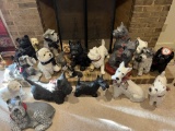 Large Assortment of Decorative Dog Figurines, Various Sies, Various Breeds