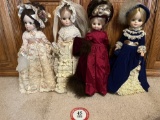 Large Assortment of Young Female, Victorian Dressed Dolls